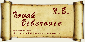 Novak Biberović vizit kartica